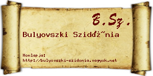 Bulyovszki Szidónia névjegykártya